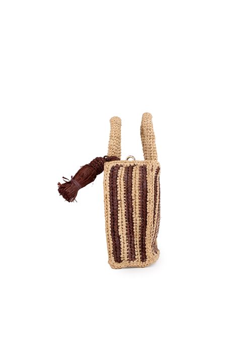 Borsa Vanity rafia mini a righe Mc2 Saint Barth | VANITY MINI RAFFIA03979H STRIPES MINI